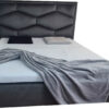 Pat tapitat Diamond gri inchis 160x200 cm