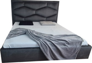 Pat tapitat Diamond gri inchis 160x200 cm
